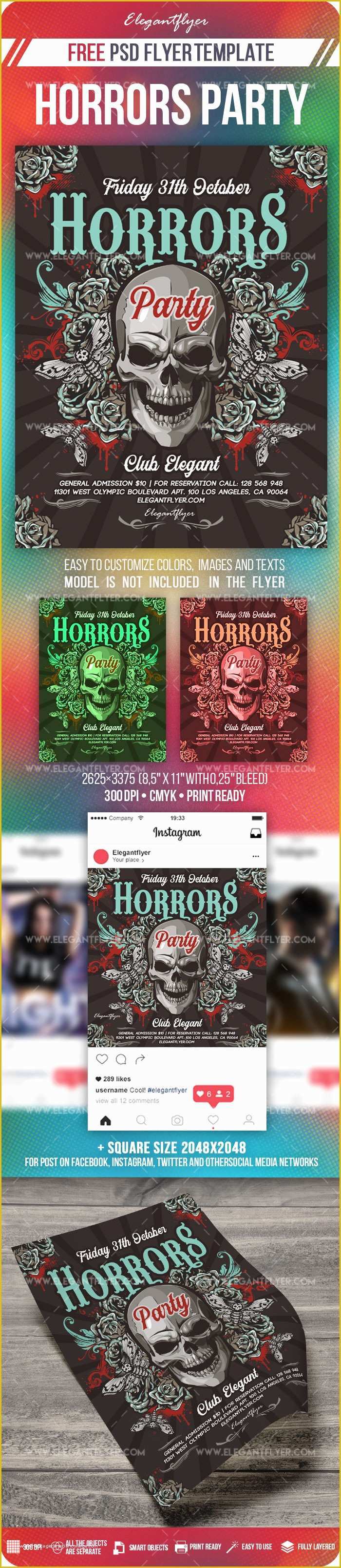 Free Instagram Flyer Template Of Horrors Party – Free Flyer Psd Template Instagram