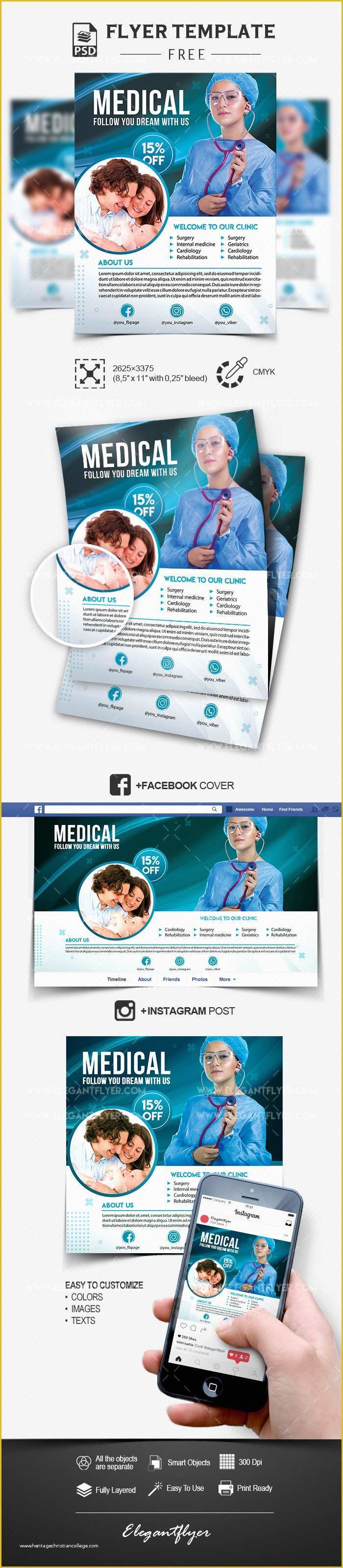 Free Instagram Flyer Template Of Medical Help – Free Psd Flyer Template Cover