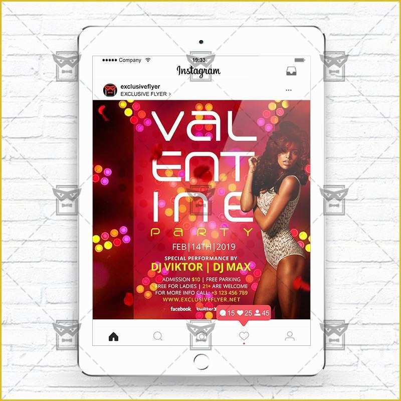 Free Instagram Flyer Template Of Valentine Party – Instagram Flyer Template