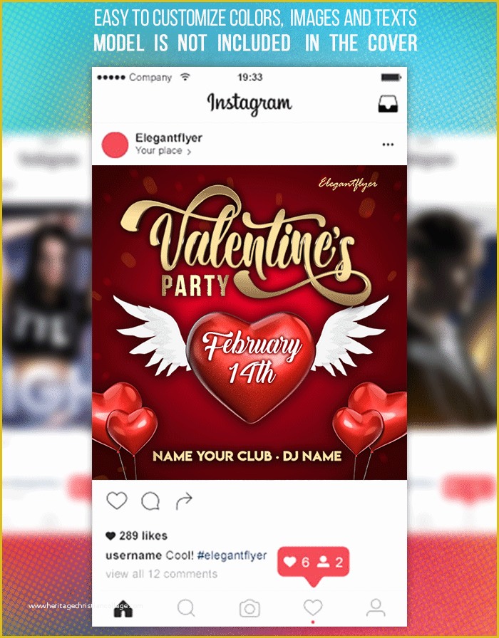 Free Instagram Flyer Template Of Valentine’s Party – Animated Instagram Flyer