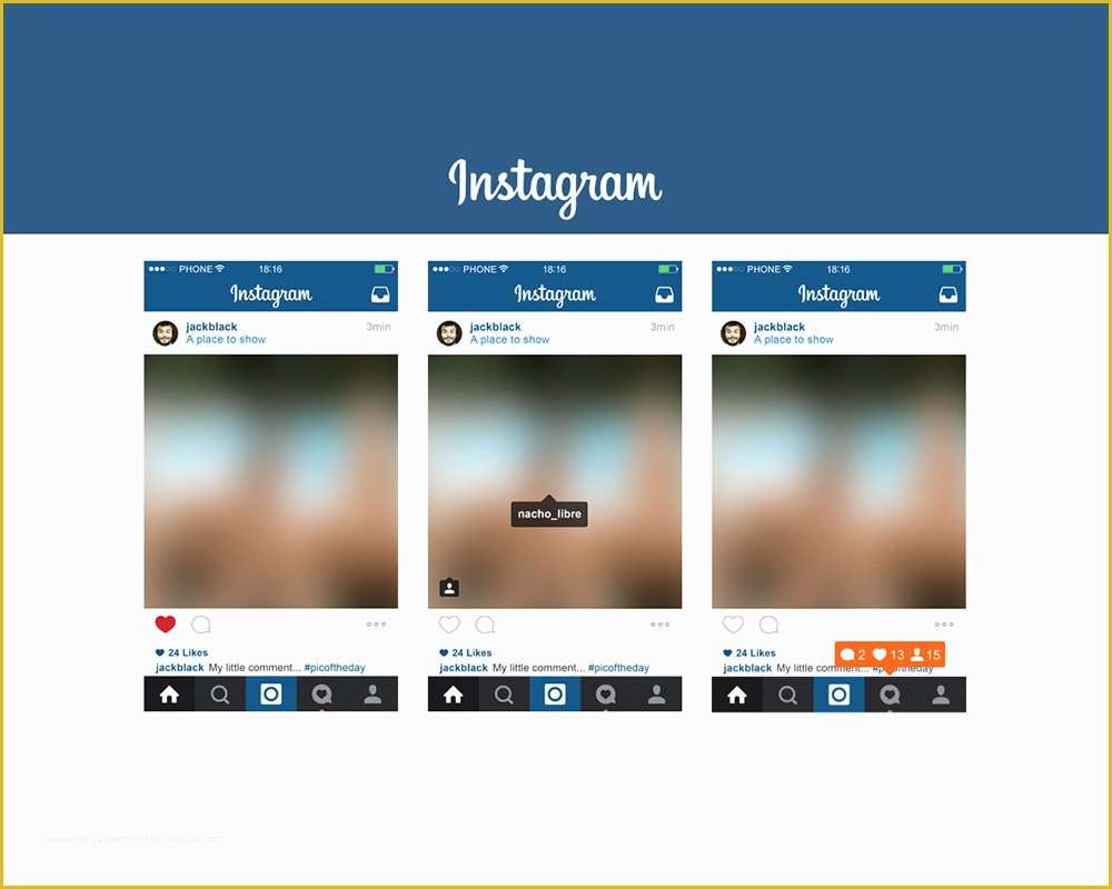 Free Instagram Templates Of Download Free Instagram 2016 Mobile App Screen Free Psd