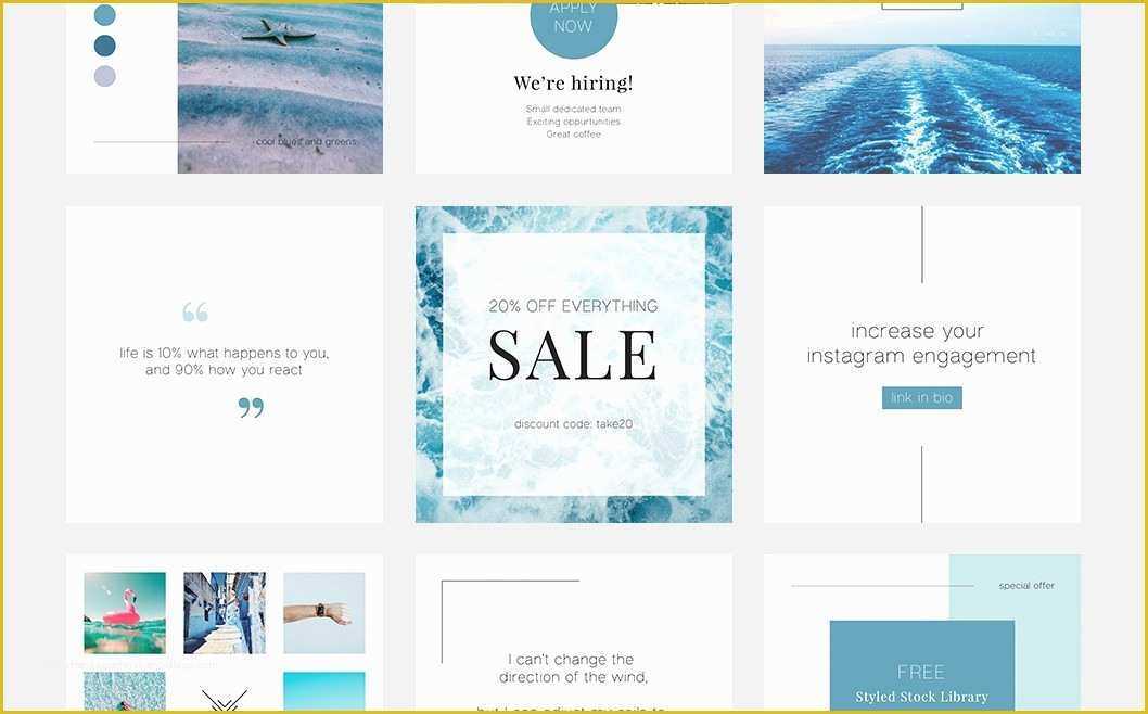 Free Instagram Templates Of Free Instagram Template “blue Ocean” – 45°design