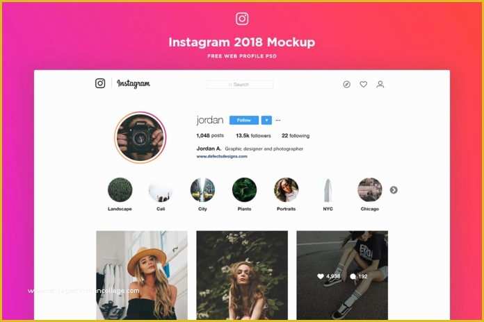 Free Instagram Templates Of Free Instagram Web Profile Template Creativetacos