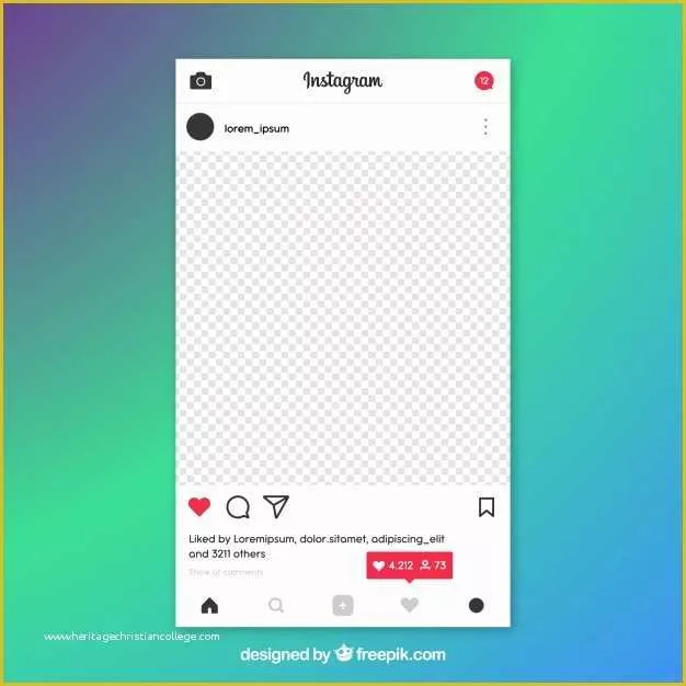 Free Instagram Templates Of Instagram Post Template with Notifications Vector