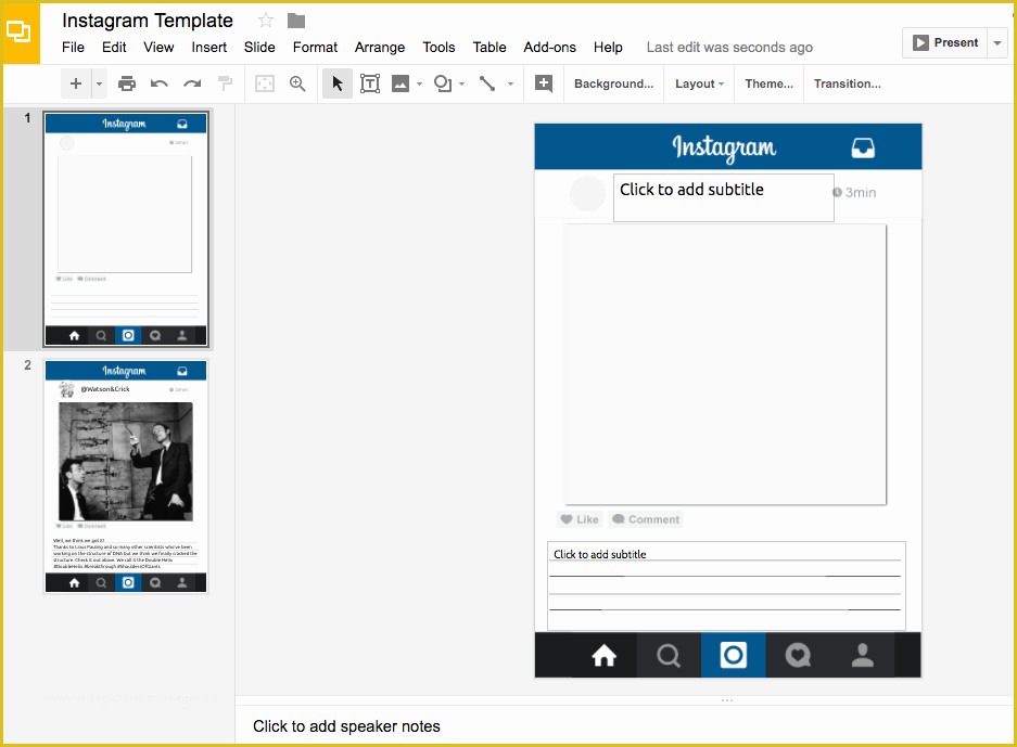 Free Instagram Templates Of Teachingtechnix Instagram Template with Google Slides