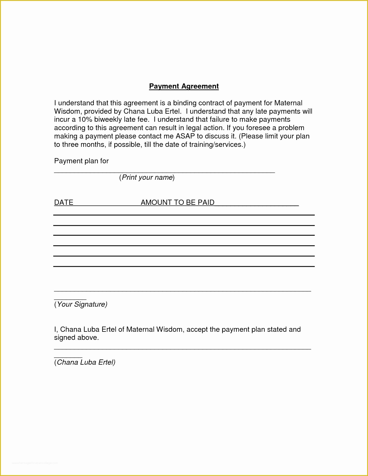 Free Installment Contract Template Of 5 Payment Agreement Templates Word Excel Pdf formats
