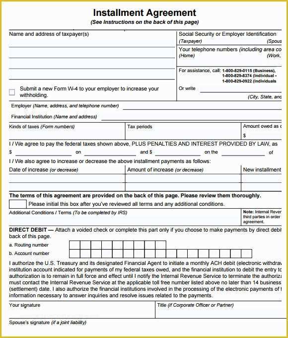 Free Installment Contract Template Of 6 Sample Installment Agreements