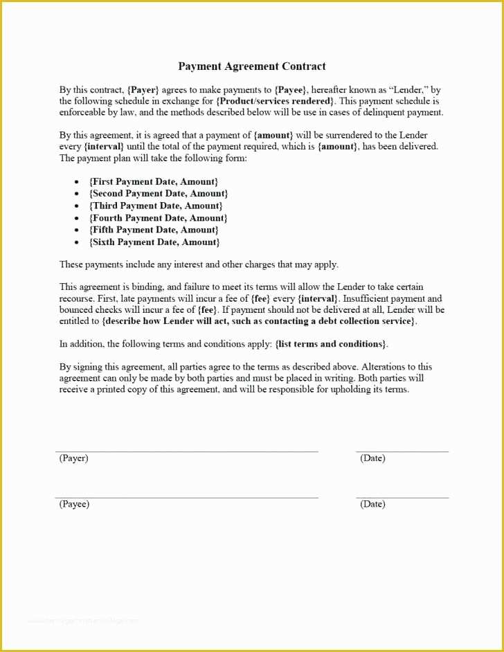 Free Installment Contract Template Of Installment Contract Template Installment Payment