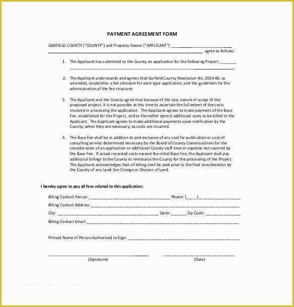 Free Installment Contract Template Of Payment Agreement Template