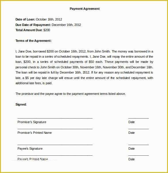 Free Installment Contract Template Of Payment Plan Agreement Template 12 Free Word Pdf