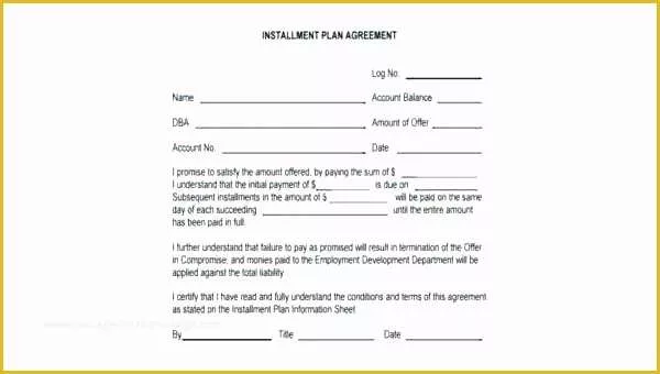 49 Free Installment Payment Agreement Template