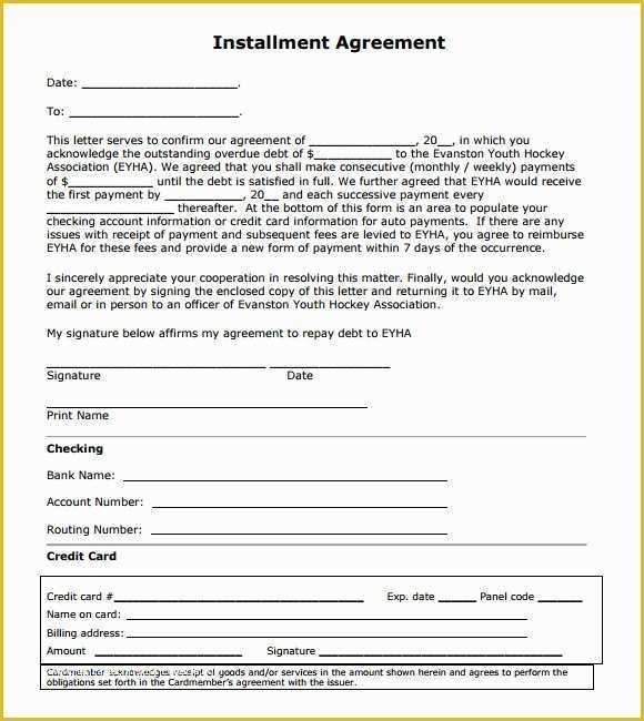 Free Installment Payment Agreement Template Of Installment Agreement – 7 Free Samples Examples format