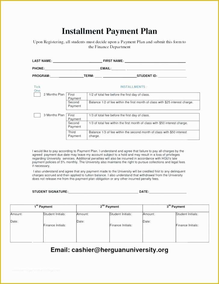 Free Installment Payment Agreement Template Of Installment Contract Template Installment Payment