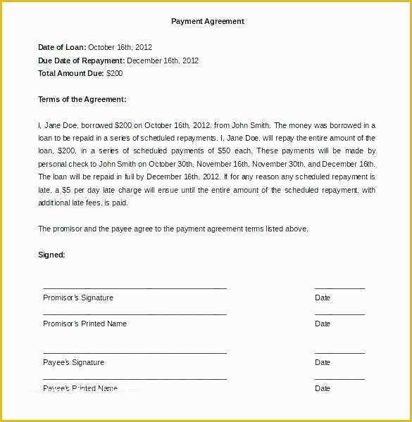 Free Installment Payment Agreement Template Of Installment Payment Agreement Letter Sample Template