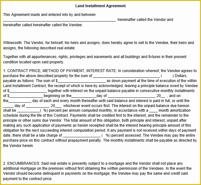 Installment Payment Agreement Template Free