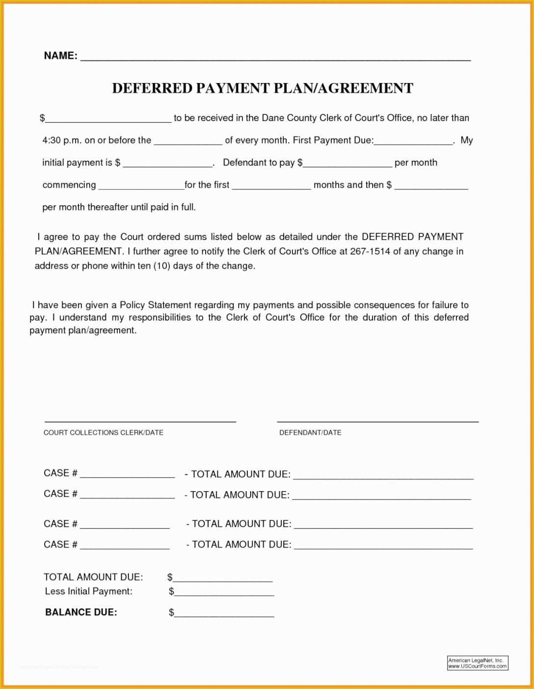 Free Installment Payment Agreement Template Of Payment Plan Agreement Template Free