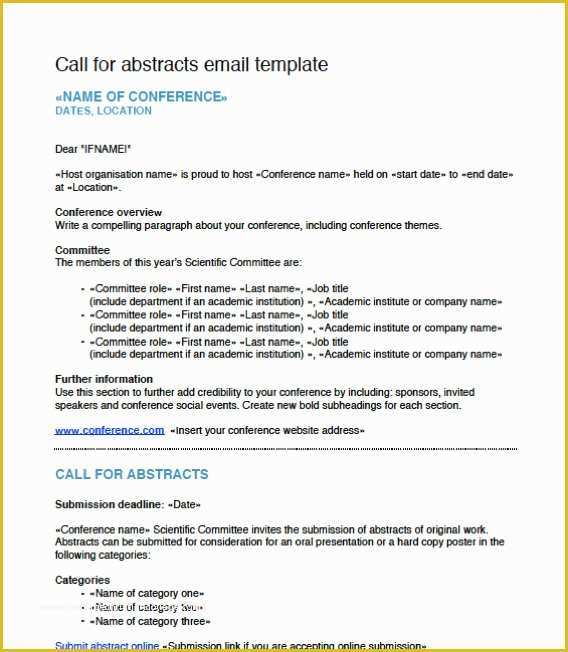 Free Interactive Email Templates Of Free Download Call for Abstract Email Templates On How to