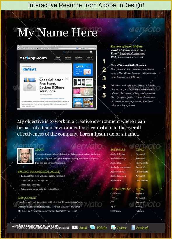 Free Interactive Website Templates Of 15 Shop & Indesign Cv Resume