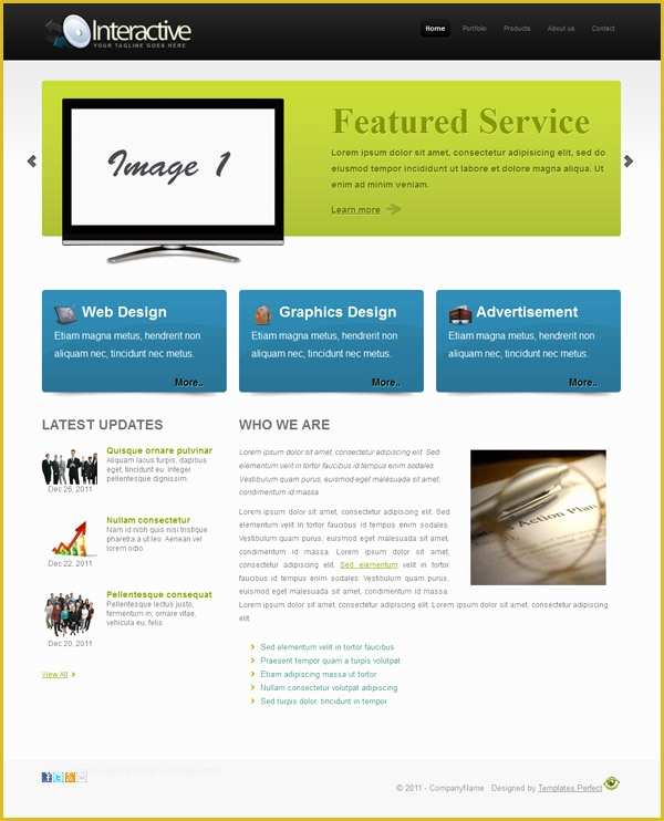 Free Interactive Website Templates Of Free Css Business Website Template – Interactive