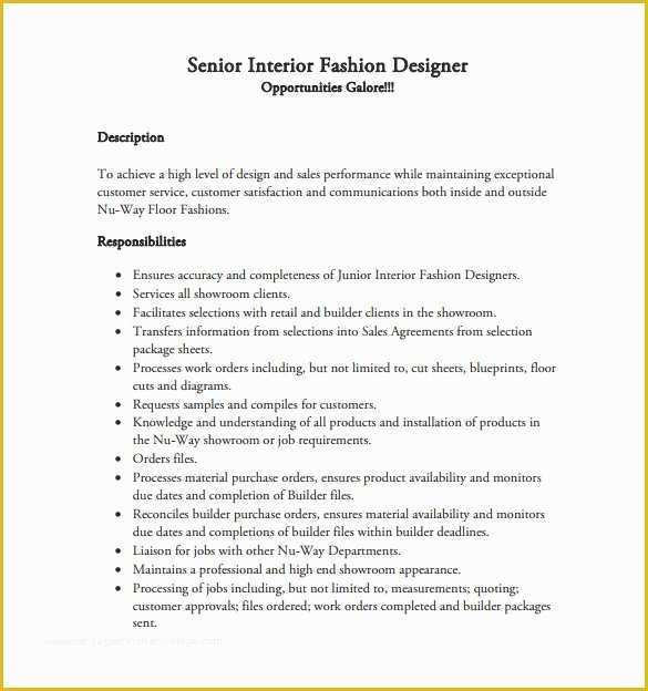 Free Interior Design Resume Templates Of 8 Fashion Designer Resume Templates Doc Excel Pdf