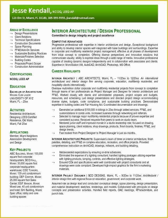 Free Interior Design Resume Templates Of Free Interior Design Resume Templates