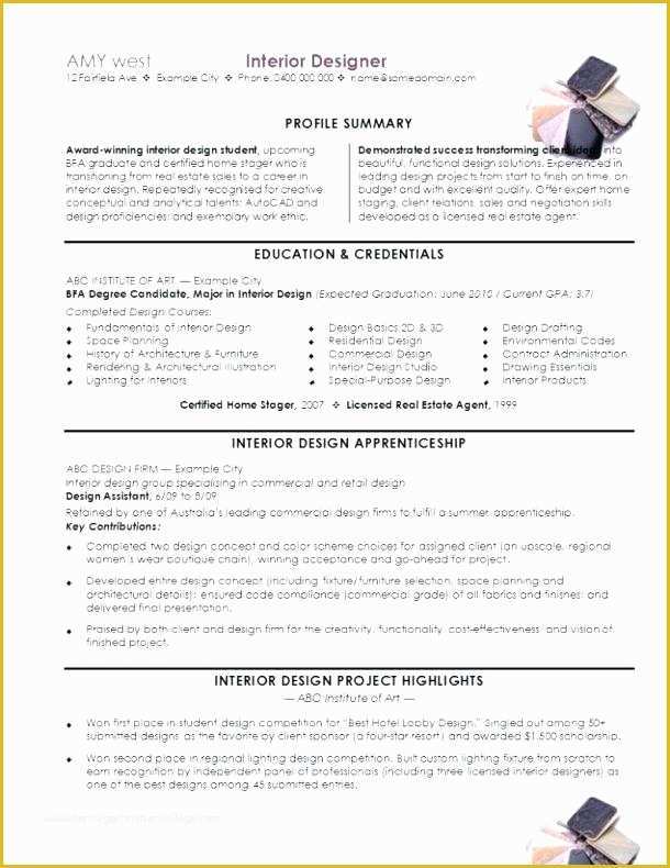 Free Interior Design Resume Templates Of Graphic Design Resume Template Interior Templates Graphic