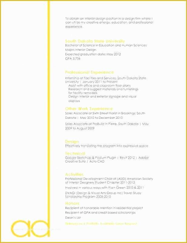Free Interior Design Resume Templates Of Interior Design Resume Sample Design Resume Examples Web