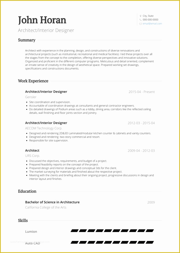 Free Interior Design Resume Templates Of Resume and Template 52 Interior Design Resume Examples