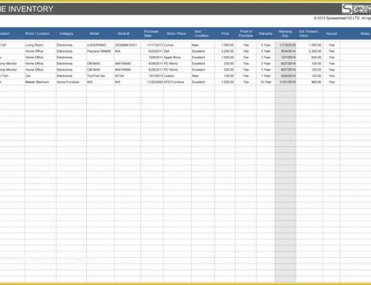Free Inventory Spreadsheet Template Of Home Inventory Spreadsheet