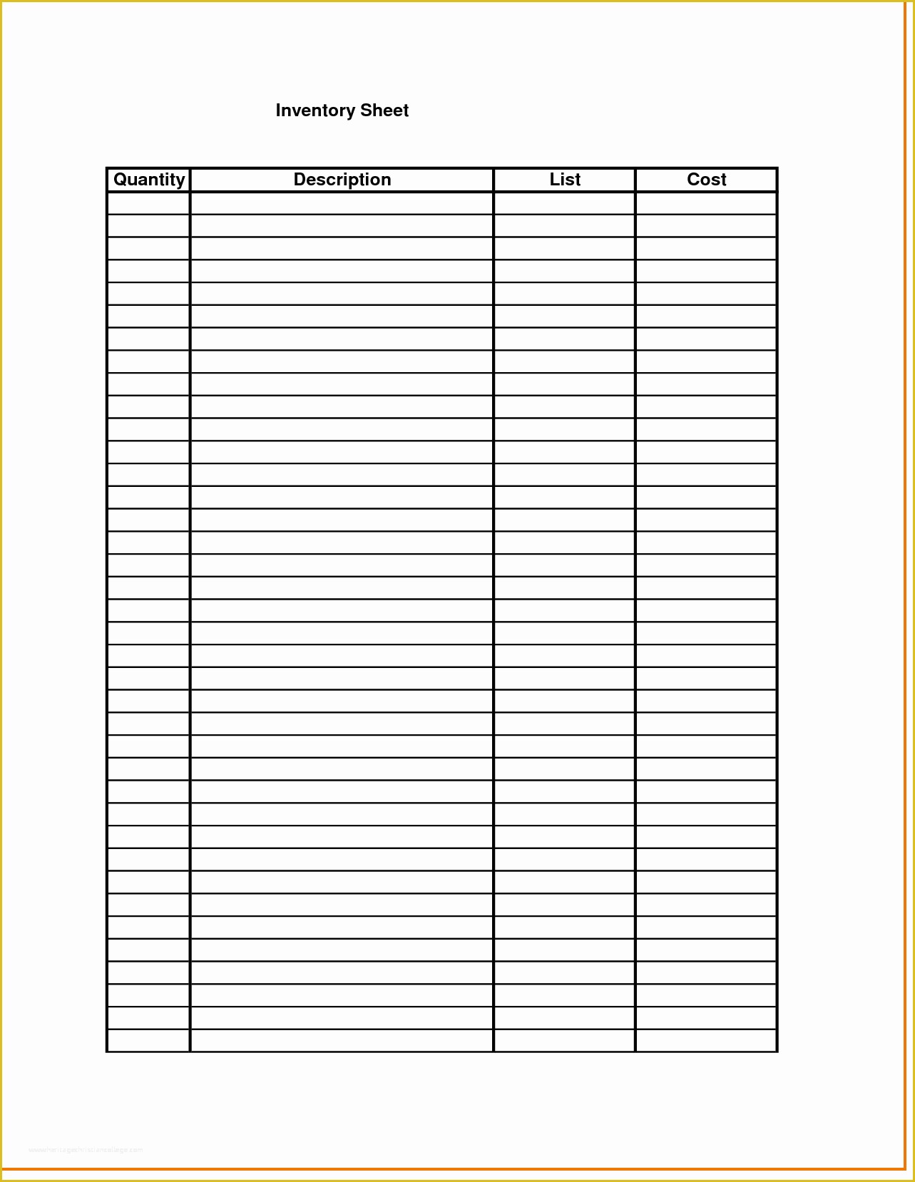 Free Inventory Spreadsheet Template Of Inventory Control Template with Count Sheet 1 Inventory