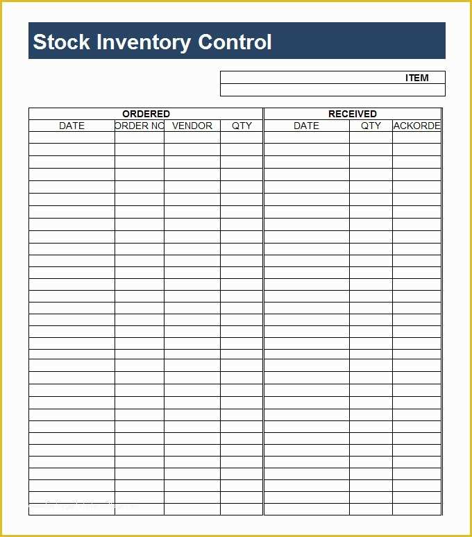 Free Inventory Template Of 18 Stock Inventory Control Templates Pdf Doc