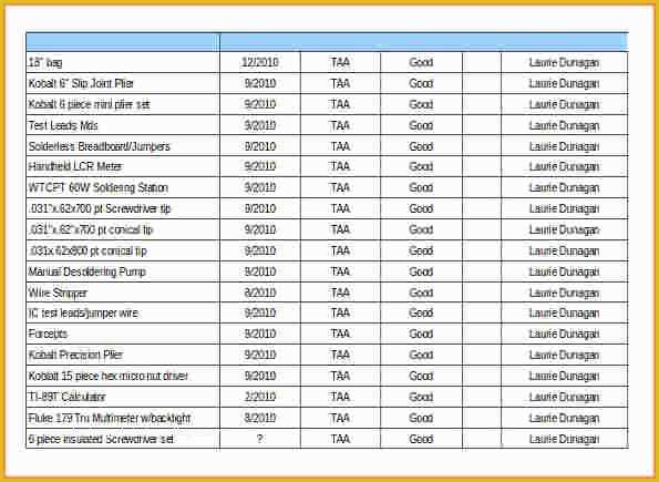 Free Inventory Template Of 5 tool Inventory Spreadsheet