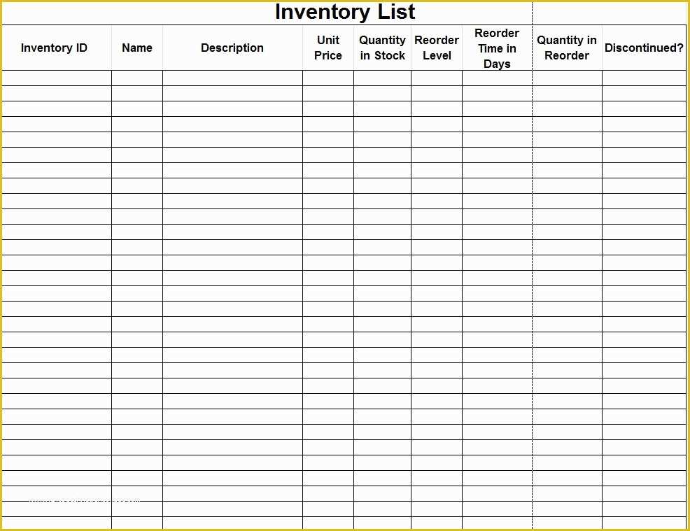 Free Inventory Template Of Inventory Control forms