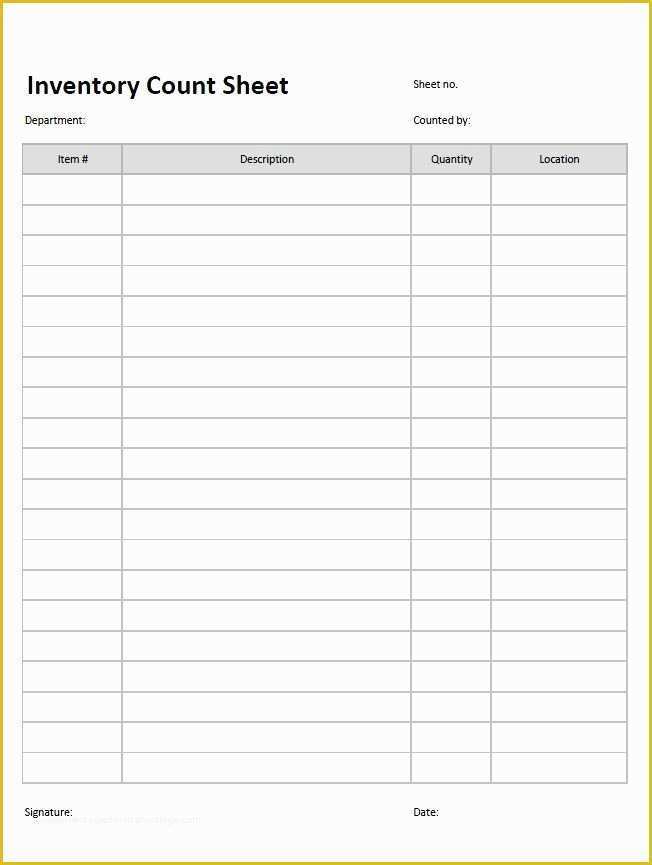 Free Inventory Template Of Inventory Count Sheet Template Accounting