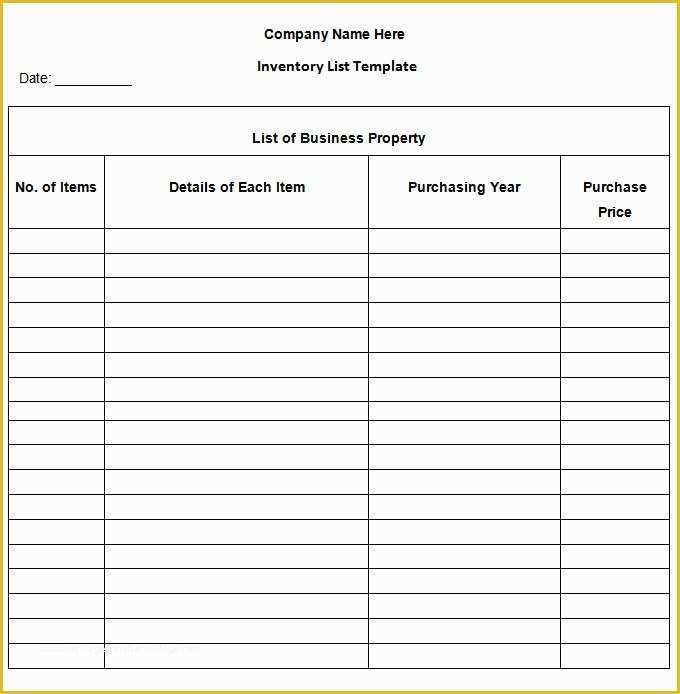 Free Inventory Template Of Inventory List Template 13 Free Word Excel Pdf