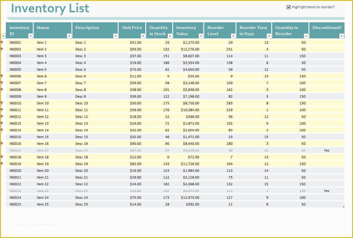 Free Inventory Template Of Inventory Templates