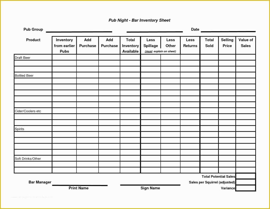 Free Inventory Template Of Sample Bar Inventory Spreadsheet Inventory Spreadsheet