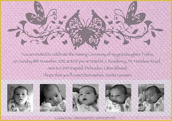 Free Invitation Templates for Naming Ceremony Of 15 Naming Ceremony Invitations