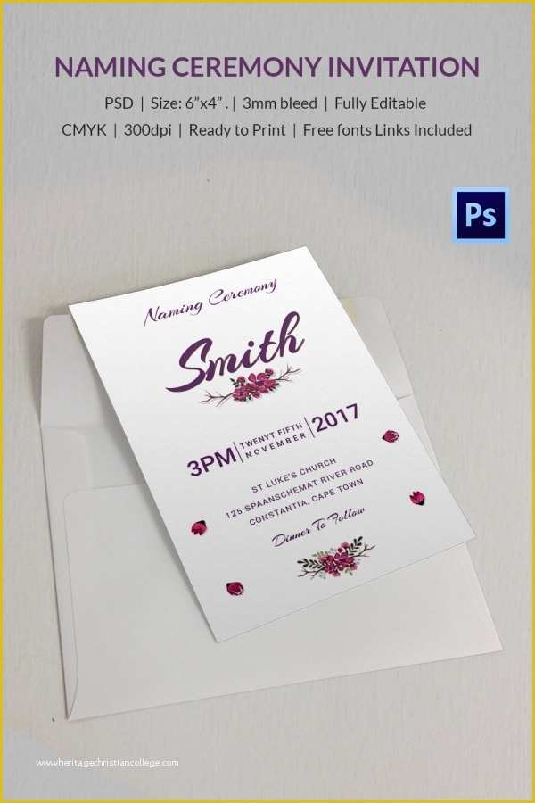 Free Invitation Templates for Naming Ceremony Of 37 Naming Ceremony Invitations – Free Psd Pdf format