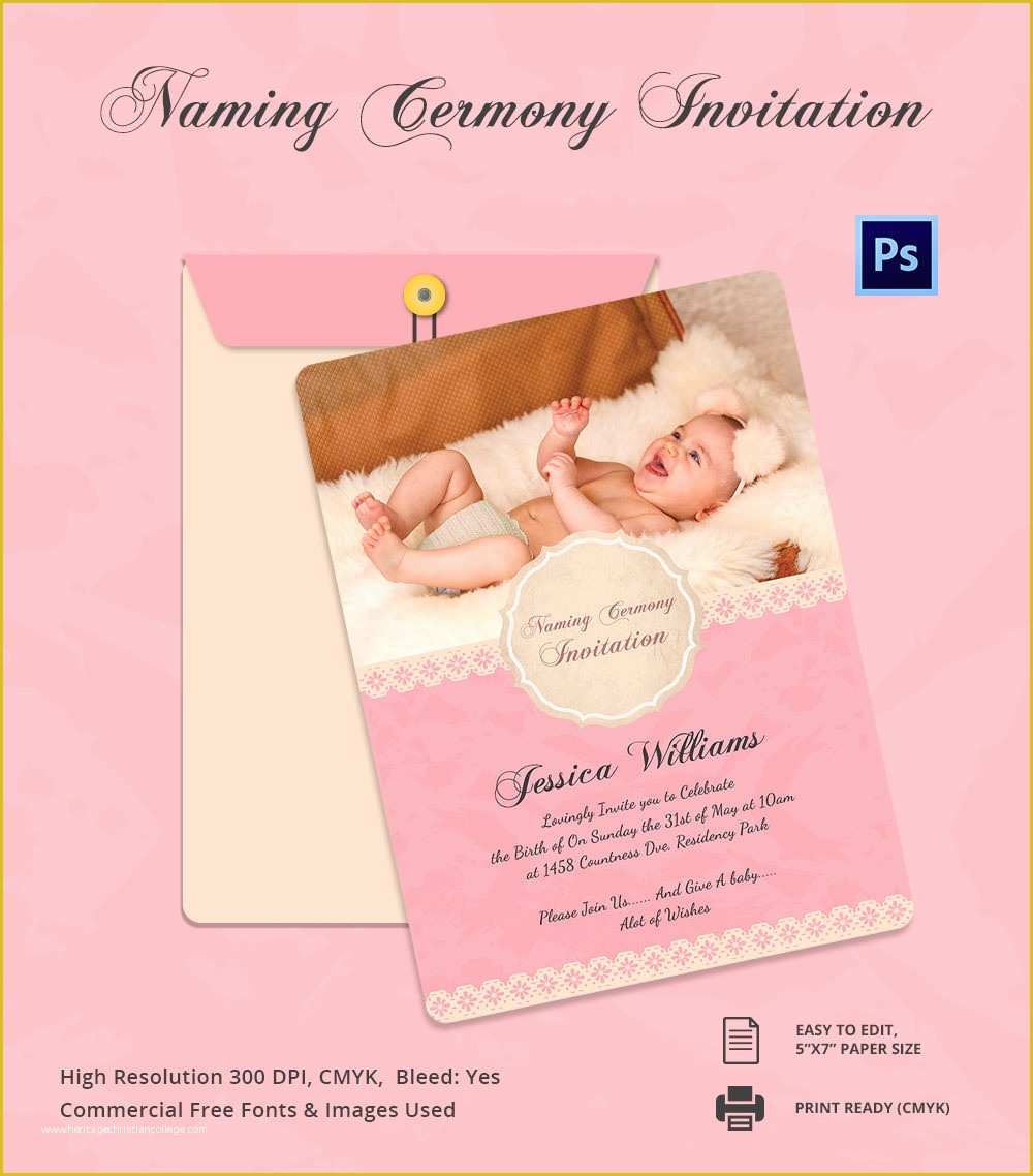 Free Invitation Templates for Naming Ceremony Of 37 Naming Ceremony Invitations – Free Psd Pdf format