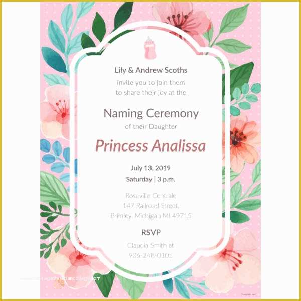 Free Invitation Templates for Naming Ceremony Of 41 Naming Ceremony Invitations Free Psd Pdf format