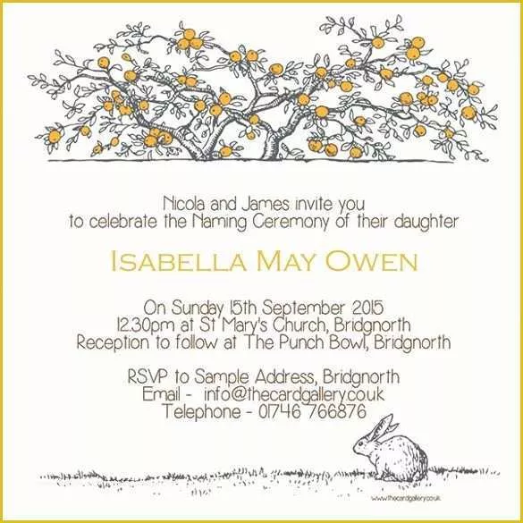 43 Free Invitation Templates for Naming Ceremony