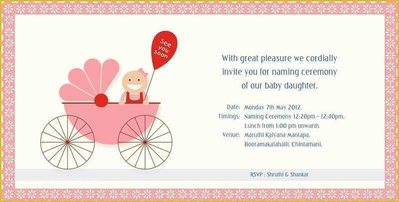 Free Invitation Templates for Naming Ceremony Of Baby Naming Ceremony Invitation Graphic Design