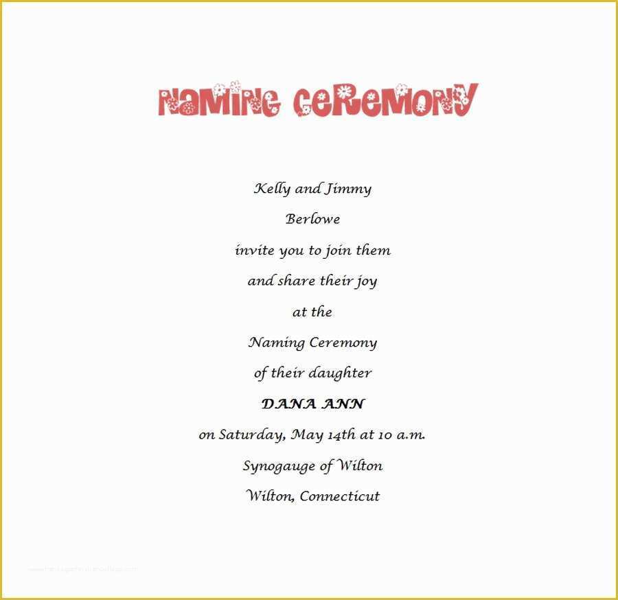 Free Invitation Templates for Naming Ceremony Of Naming Ceremony Invitations 1 Wording