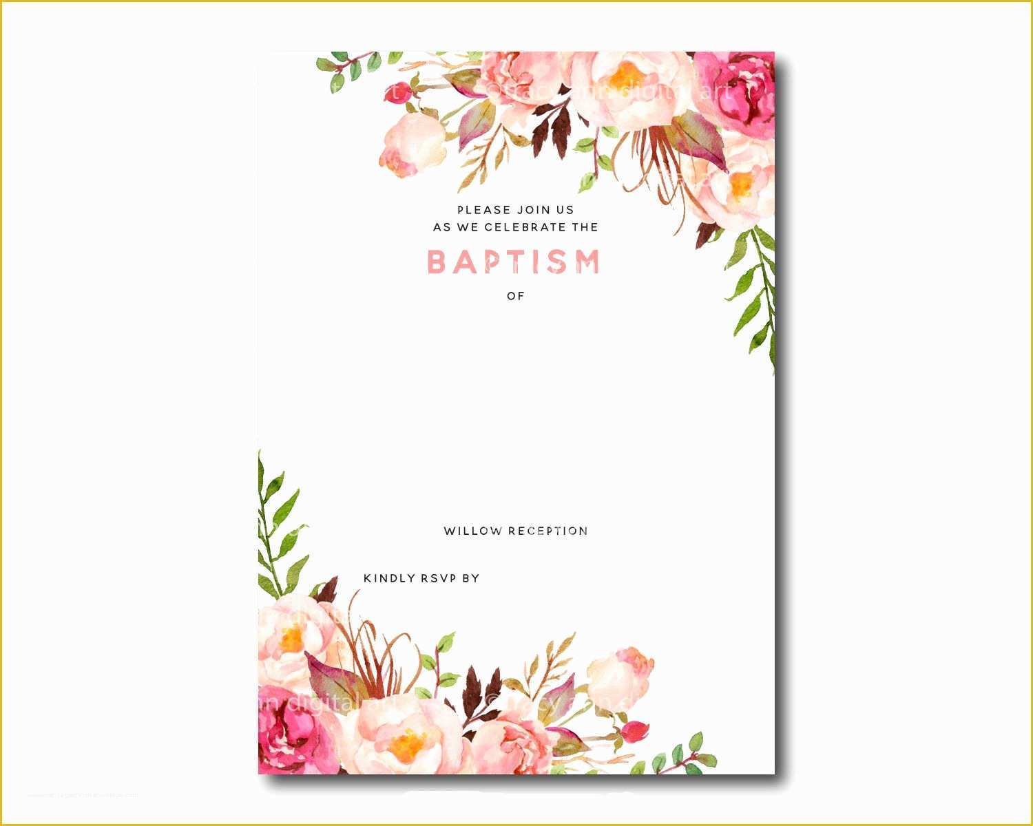 Free Invitation Templates Of Awesome Free Template Free Printable Baptism Floral