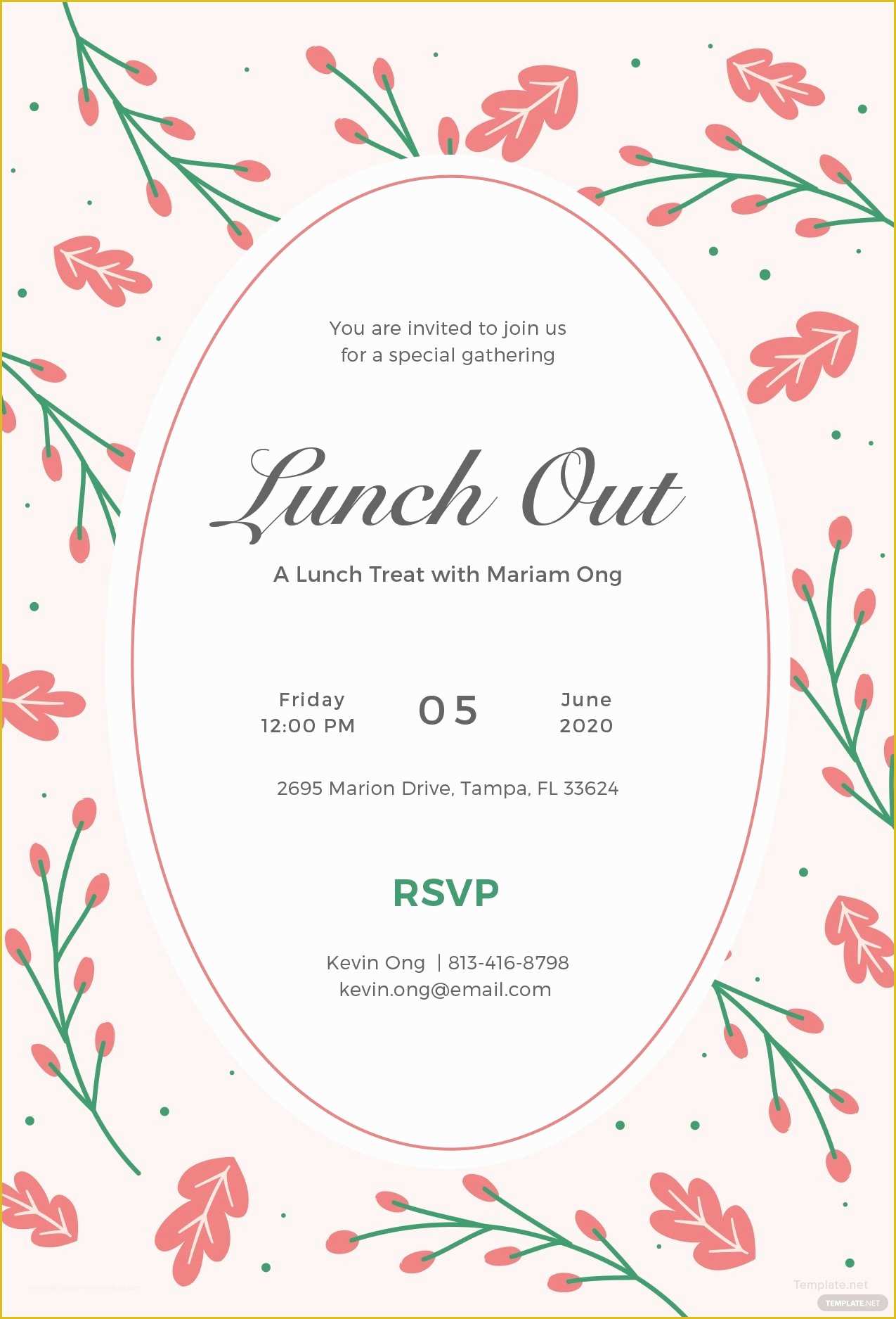 Free Invitation Templates Of Free Lunch Invitation Template In Illustrator