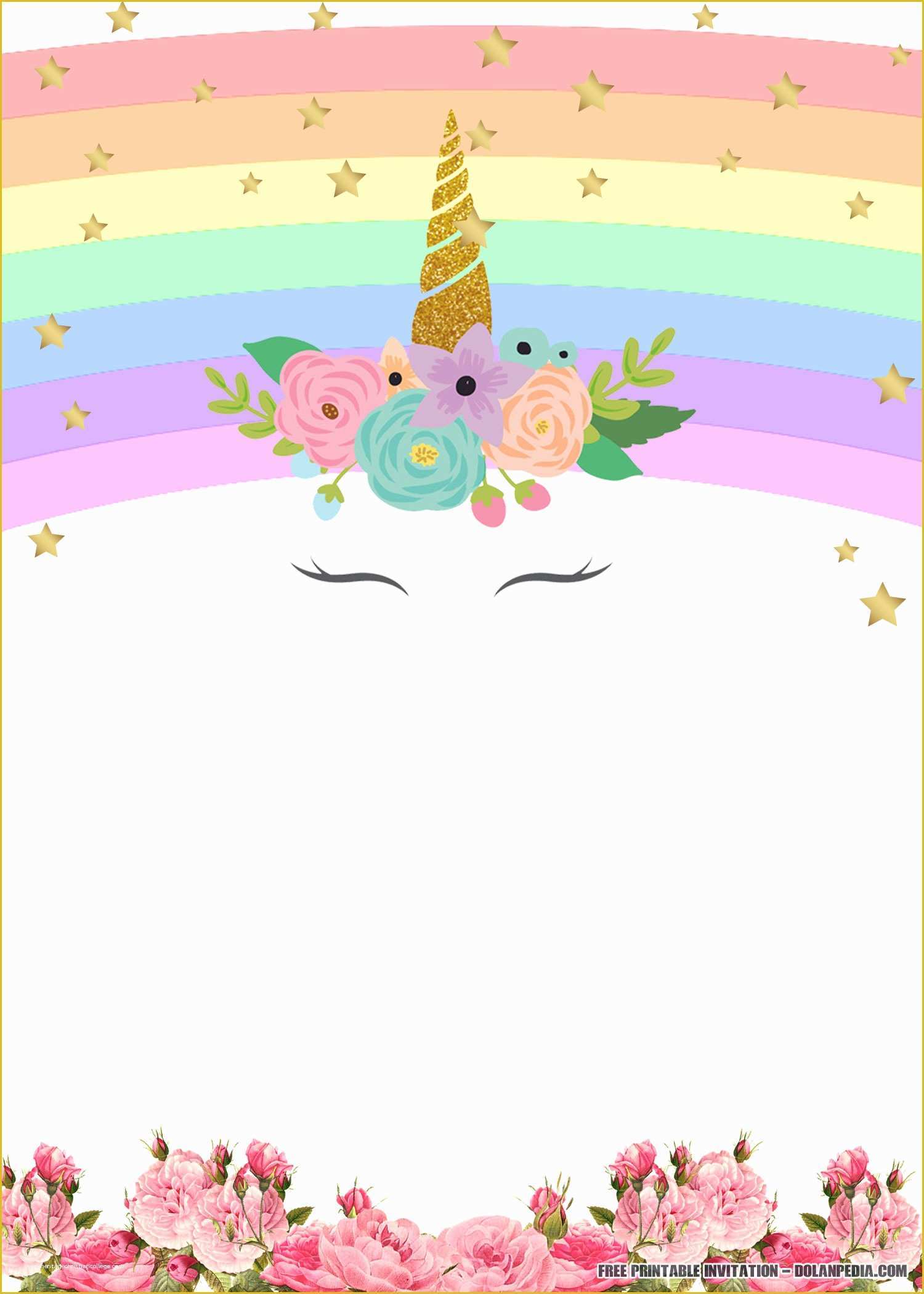 Free Invitation Templates Of Free Printable Golden Unicorn Birthday Invitation Template