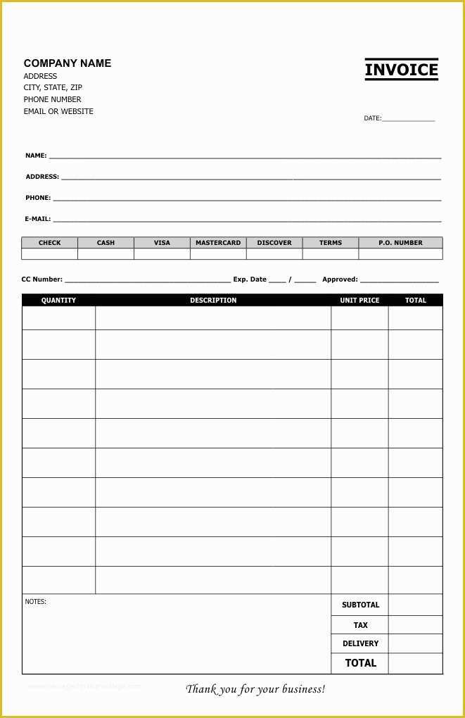 Free Invoice form Template Of Carbonless Invoice Templates Half Page Size