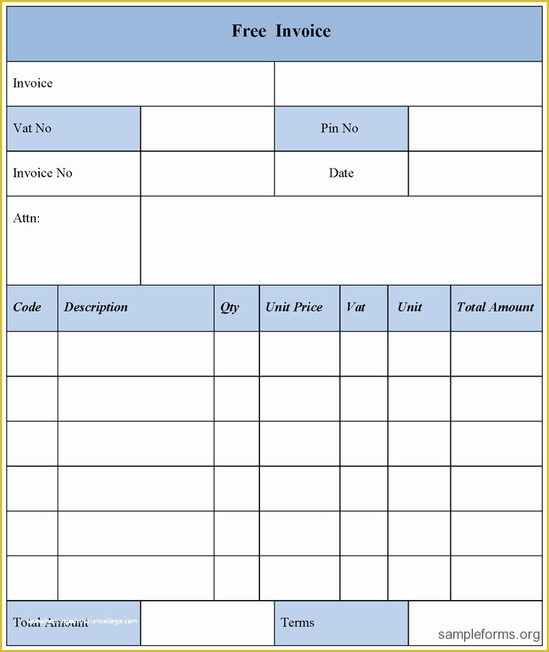 Free Invoice form Template Of Free Invoice form Sample forms
