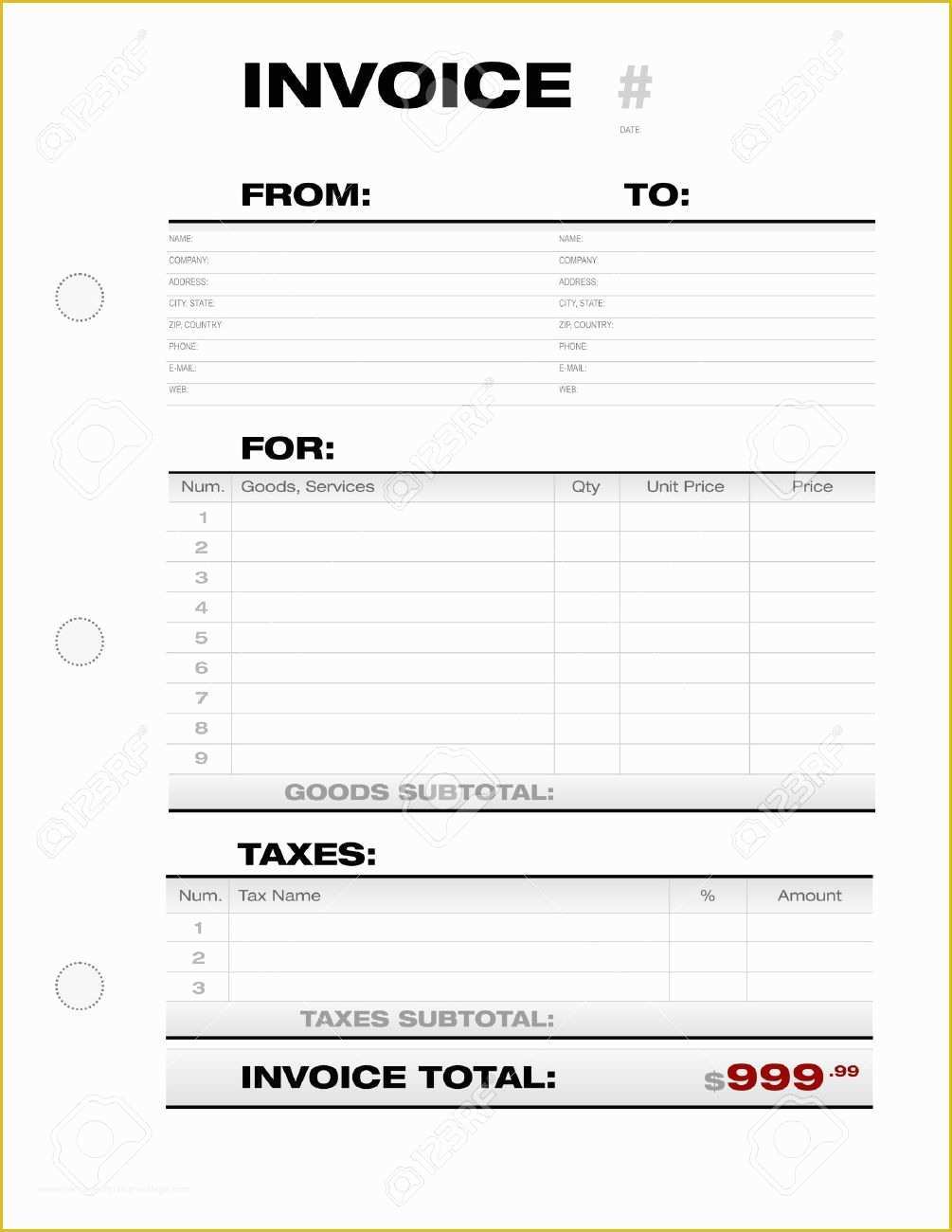 Free Invoice form Template Of Invoice Document Template